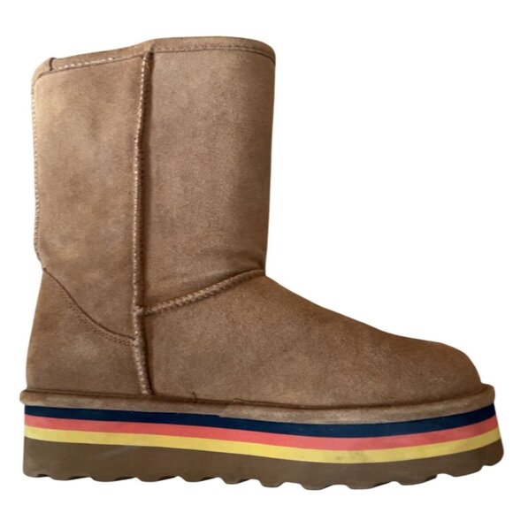 Bearpaw Retro Elle Suede Sheepskin platform boots size 11 - Picture 1 of 9